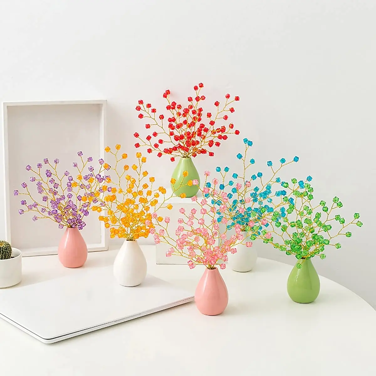 Creative DIY Handmade Jewelry Mobile Phone Chain Gift Vase Decoration Irregular Clear Crystal Bead Facet