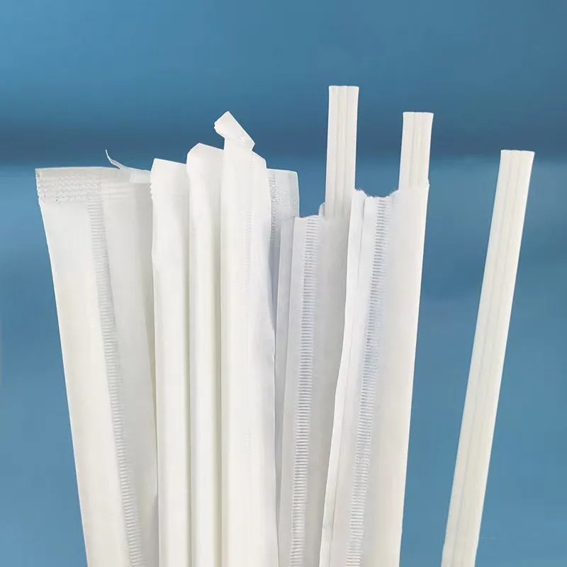 Manufacturers Custom Coffee Stirer Straw 6mm 18cm Custom Individual Packing White PLA Three-hole Straw for Beverage