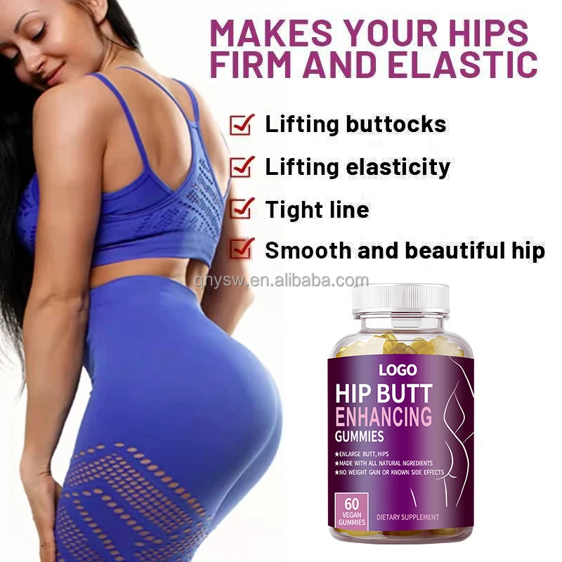 100% Herbal Based Natural Butt Enhacing Gummies Dietary Supplement booster For Women