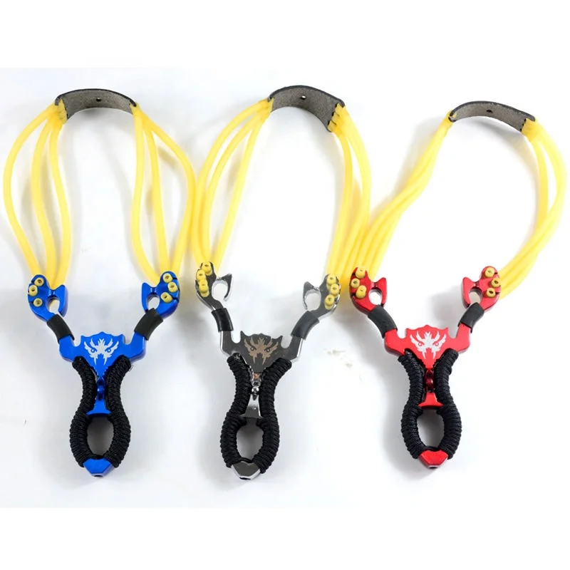 Powerful metal hunting slingshot outdoor shooting slingshot catapult with rubber band