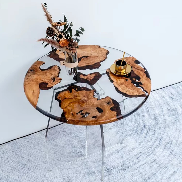 Chinese fir burl Clear Resin Epoxy Wood River Table Cunninghamia Art Wood Resin River Dinning Table