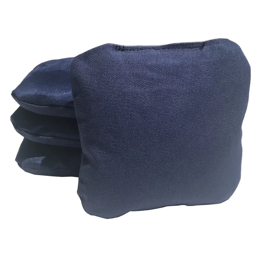 Customized Regulation Size Dual Sided Double Stitched Resin Pellets Filled Toss Game Cornhole Bean Bags For Outdoor Games