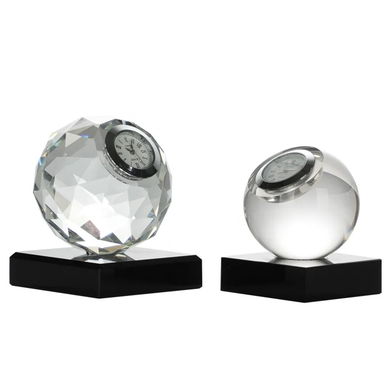 Fashion crystal clock, crystal desk clock, Crystal ball clock  Crystal ornaments   home decoration ornaments