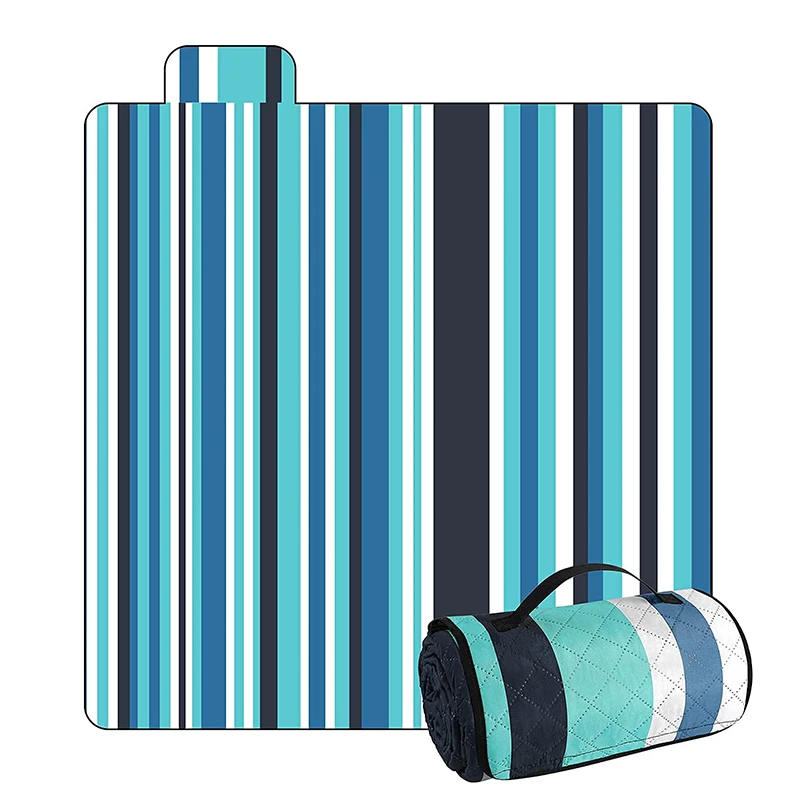 Outdoor Comfortable Lightweight Stripe Waterproof Folding Portable Picnic Blankets