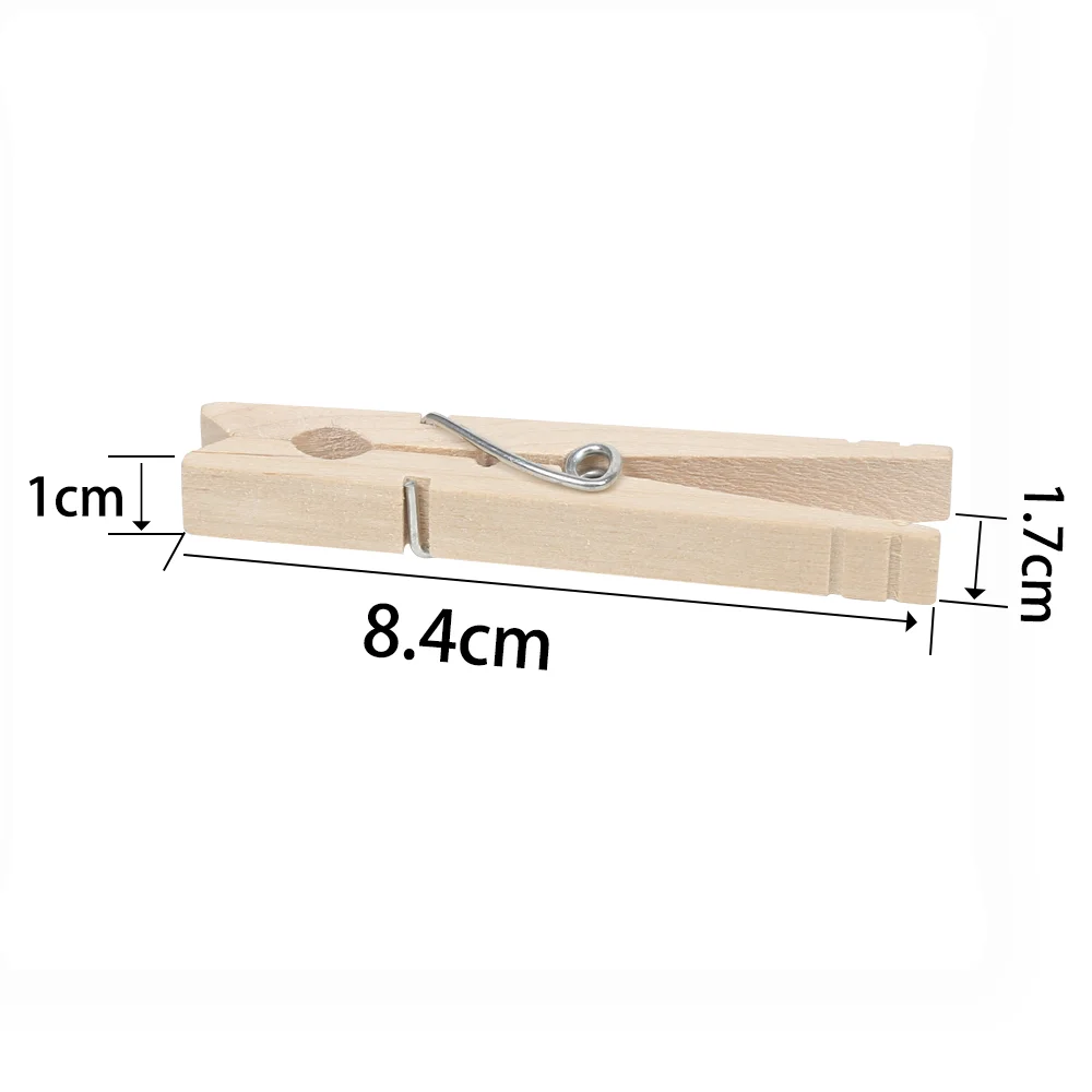 Factory-direct High Quality Non Staining Natural Wooden Clothespins 7.4cm Birch Wooden Clothes Peg
