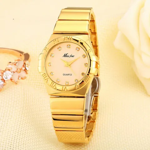 
Miss Fox Fashion Watches Women Diamond Roman Numerals Mother Pearl OmegaINGLY Ladies Gold Watch Waterproof Uhr Quartz Wristwatch 