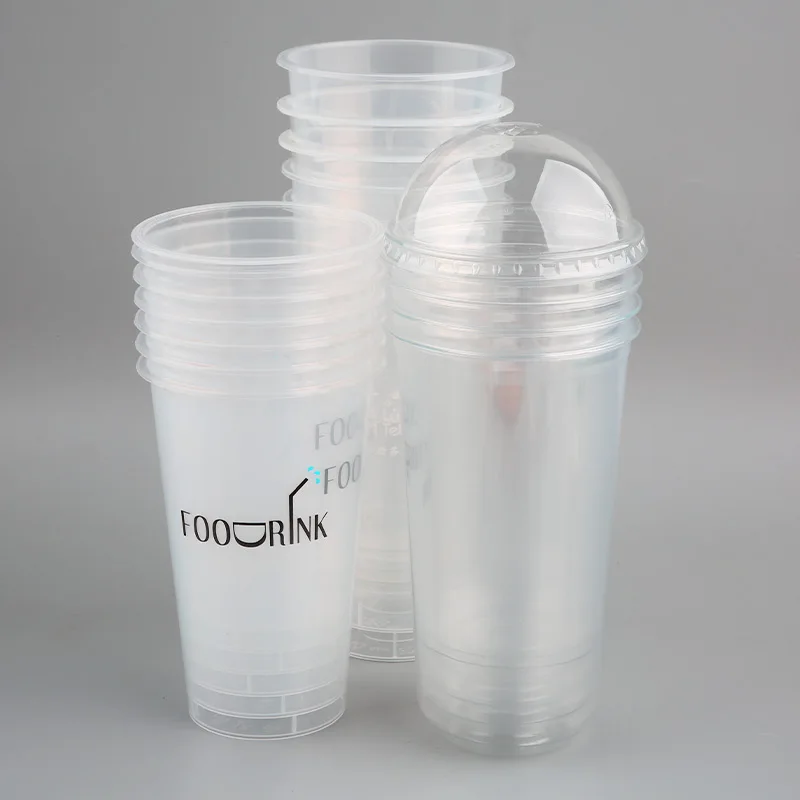 12Oz 16Oz 20Oz 24Oz PET HOT Clear Color Bubble Tea Coffee Drinking Plastic Milk Tea Cups Disposable Wholesale