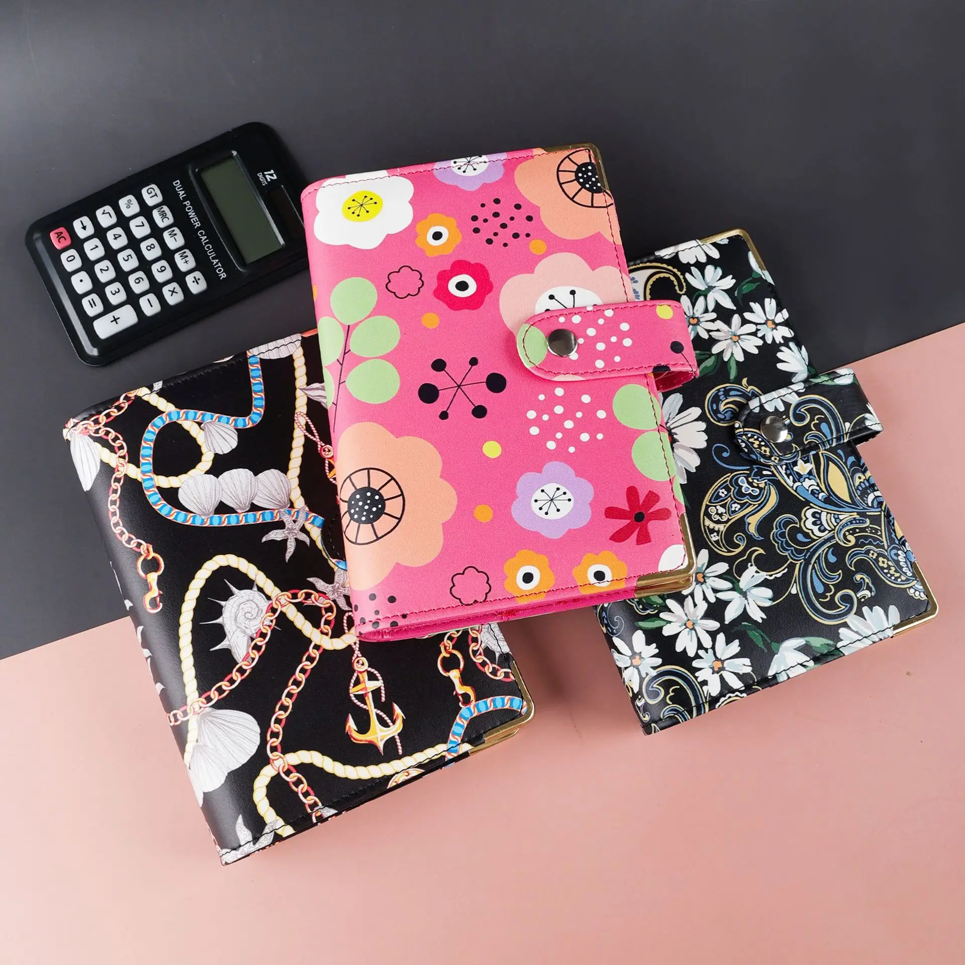 A6 Pu Leather Notebook Binder Budget For Planner Money Organizer Ledger Savings Zipper Envelope Pockets Stickers