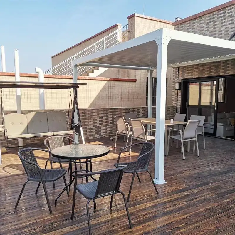 Best Motorised Outdoor 10x20 Aluminium Louvres Fence Panels for Pergola Motorized Screens for Garden Gazebo Roof