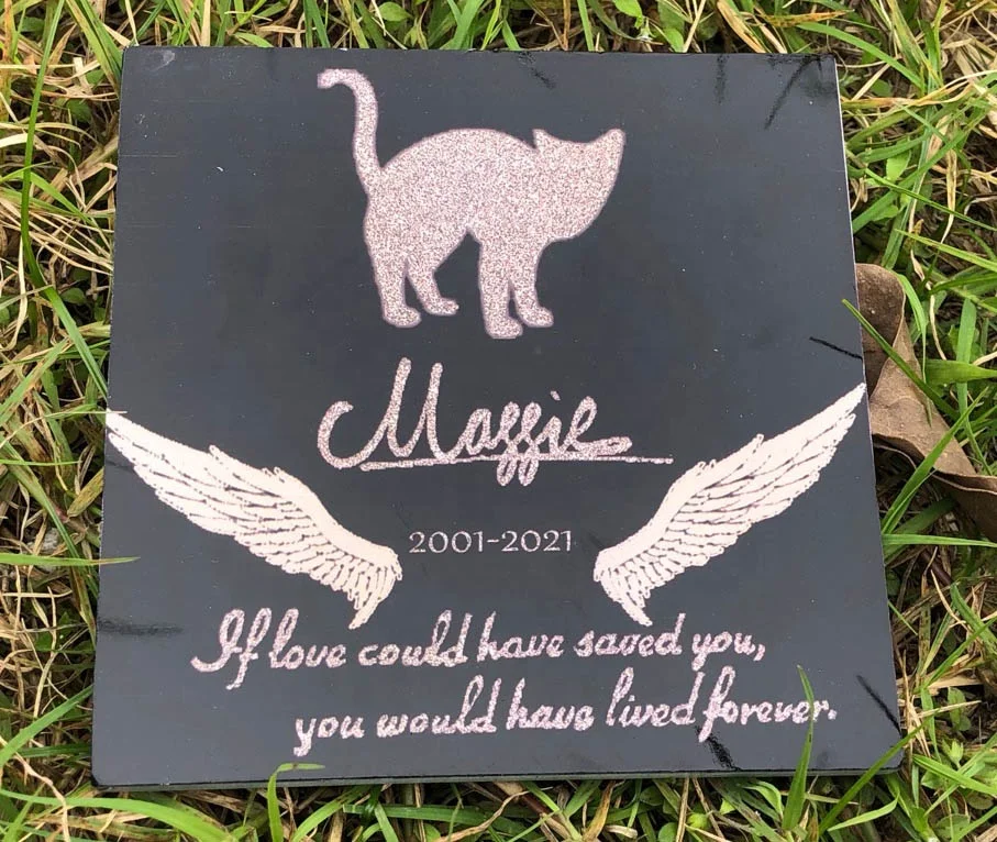 Personalised Resin Slate Cat Pet Memorial Grave Marker Plaque Cat Gift Any Message