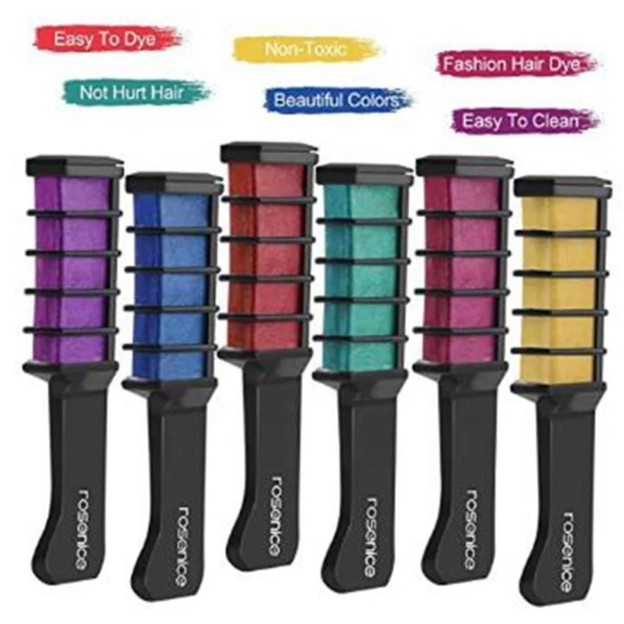 
Neflyon, заводская цена, 6 видов цветов DIY расческа для окрашивания волос для детей, мужчин, женщин, моющаяся Временная расческа для волос 