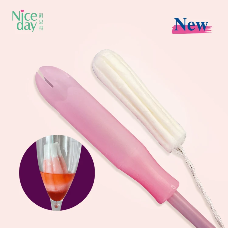 Niceday Private Label Biodegradable Non Plastic Applicator Tampon Feminine Hygiene Certified Organic Tampons