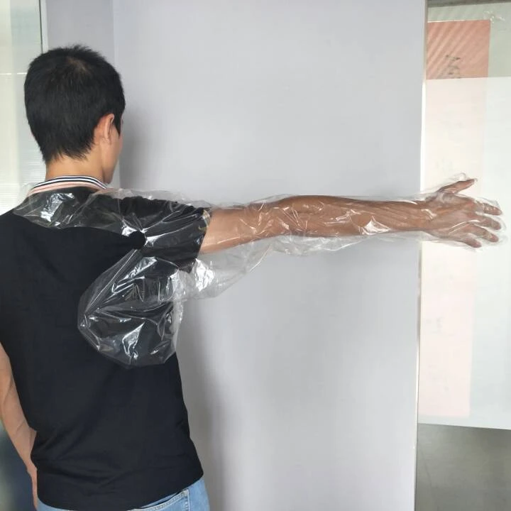 Jiangs Anti-Slip Disposable Long Rectal Glove with Handle Hanging Neck Glove for Veterinaria