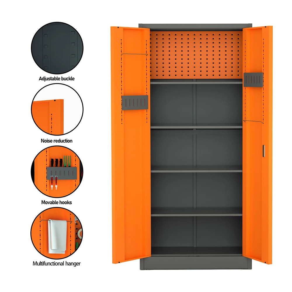  Metal Tool Storage Cabinet Multifunctional Garage Metal Cabinet with for Garage, Warehouse, Workshop, Home Adjustable Shelves