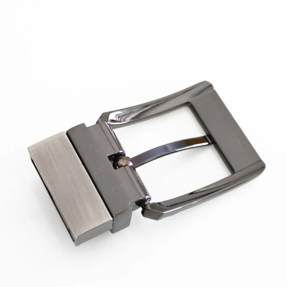 Brushed 3.5cm Rotating Zinc Alloy Metal Reversible Belt Pin Buckle