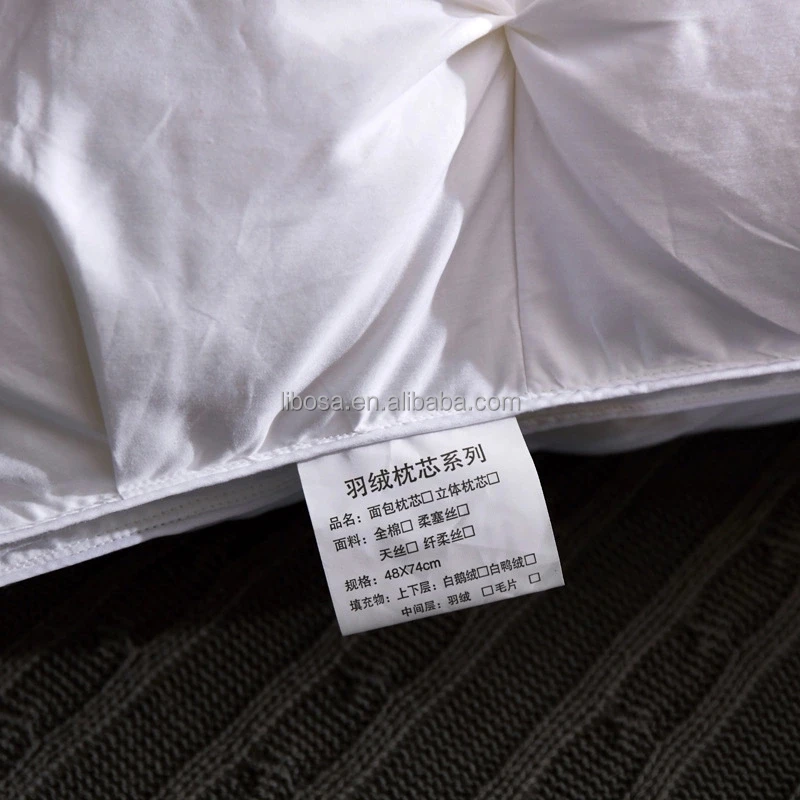 Hotel Pillow White Cotton Pillows Down  Filling For Healthy Sleeping Hotel Pillow