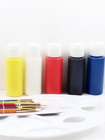 Portable Art Set 2024 High Quality 5x60ml Acrylic Paint 10 Paper PVC Bag for Student Office Artist 23pcs