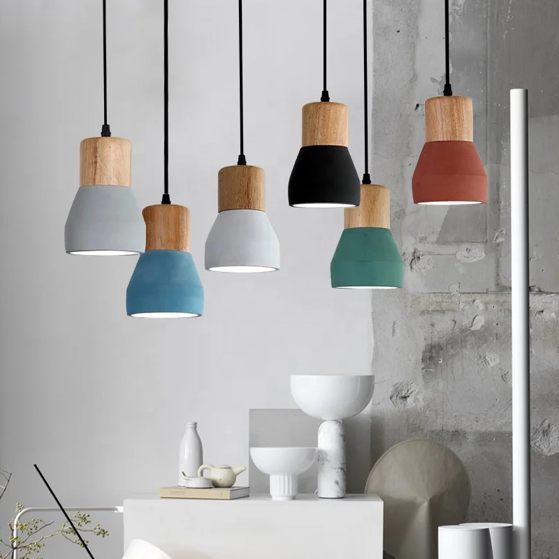 Modern kitchen island lamp home decor 1 light 240volts edison blub zhongshan interior cement concrete pendant light
