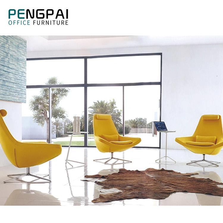 Custom Design Yellow Upholstered Lounge Modern Leisure Leather Accent Chair