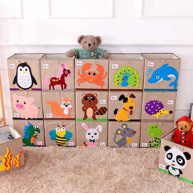 Best Selling Storage Boxes & Bins Stocked Kids Toy Organizer Portable Collapsible Storage Box Dustproof Cube Storage Organizer