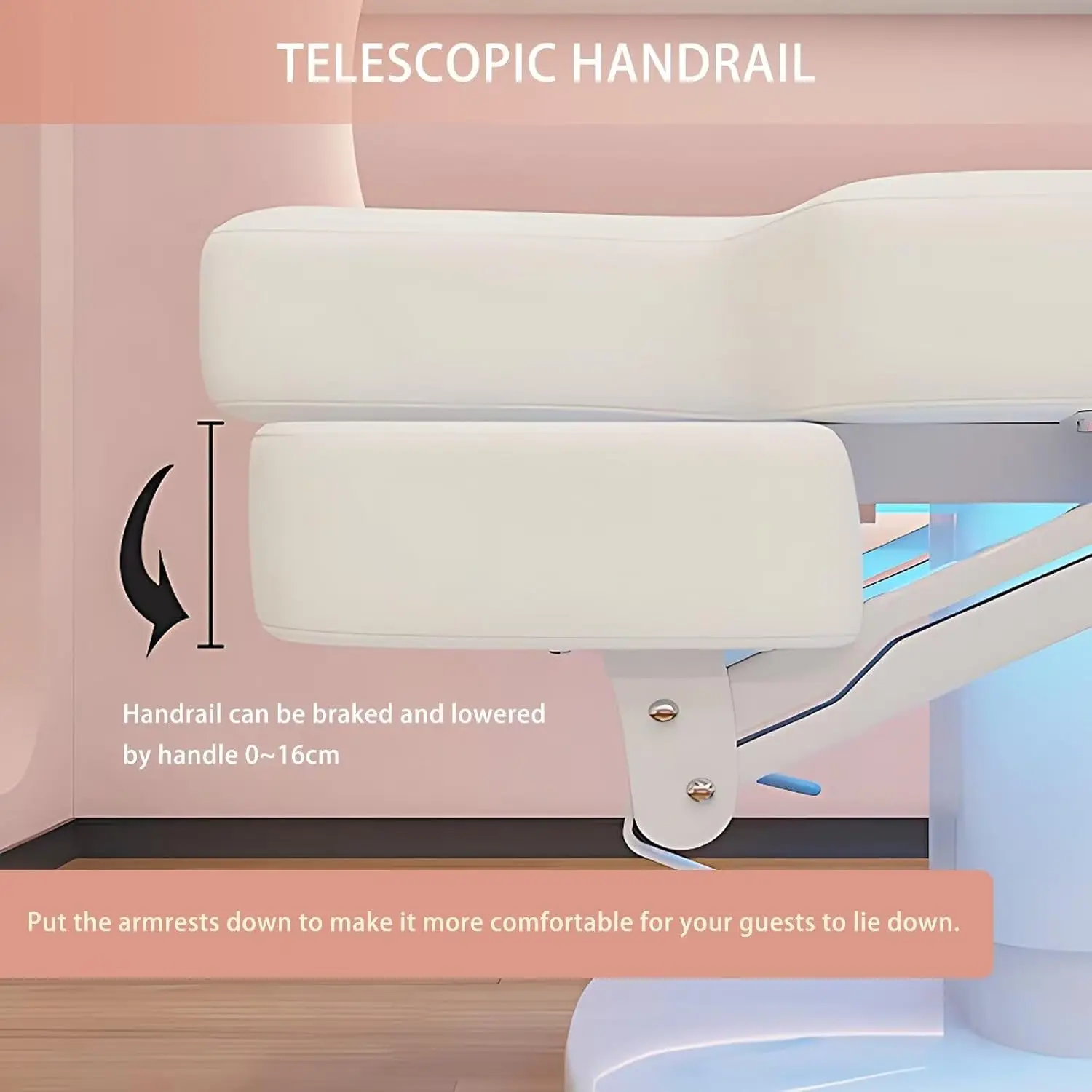 Heating Tilting 4 Motor Luxury Adjustable Curved Lash Facial Beauty Bed Electric Medical Treatment Salon Spa Massage Table