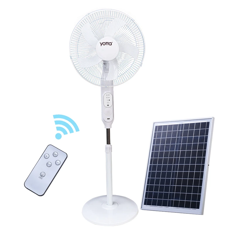 2021 New Design Home Use 25W 12V Smart Remote Control Solar Pedestal Fan With Usb Charging Interface