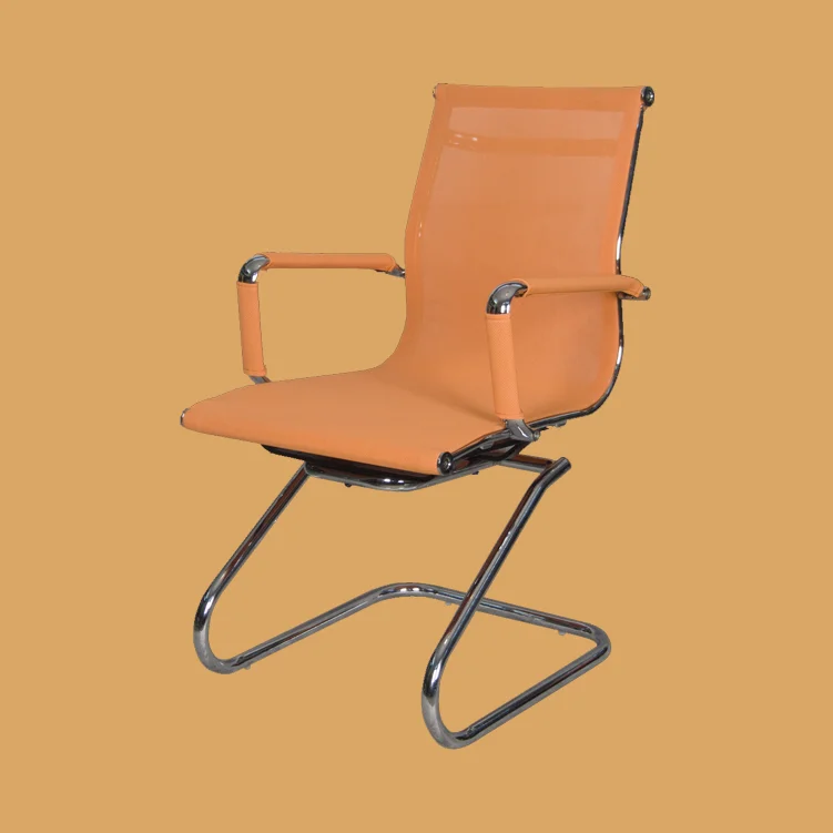 Simplified orange middle back net chair with armrest JYX-V-9031
