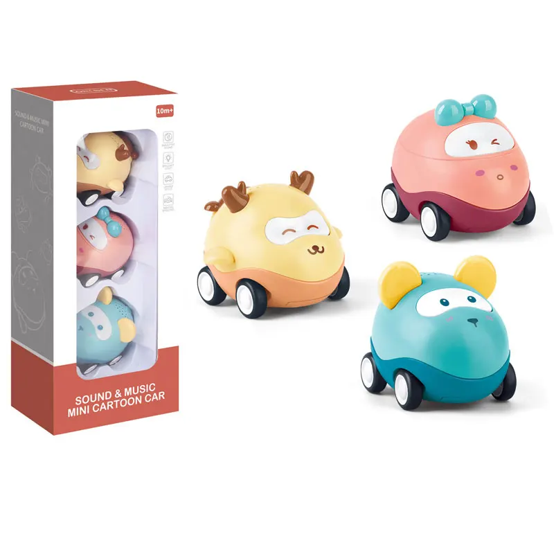
Friction Powered Cars with Lights and Music Animal Push and Go Car Toy Set Great Educational Toys baby toy 