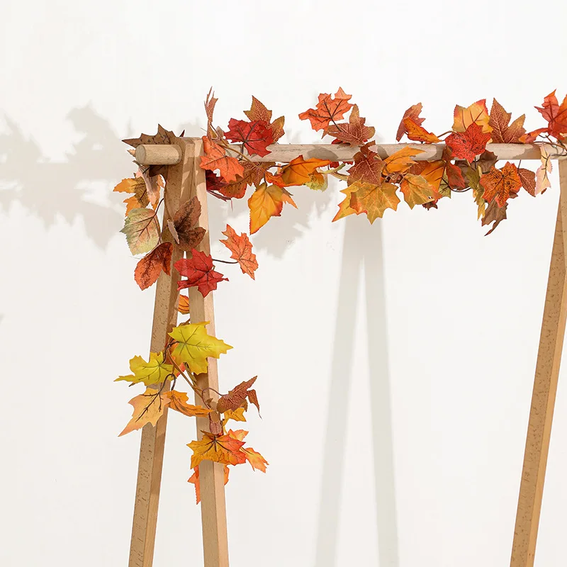 Autumn Party Christmas wall Thanksgiving decor yellow maple leaf garland artificial hanging vine autumn foliage garland