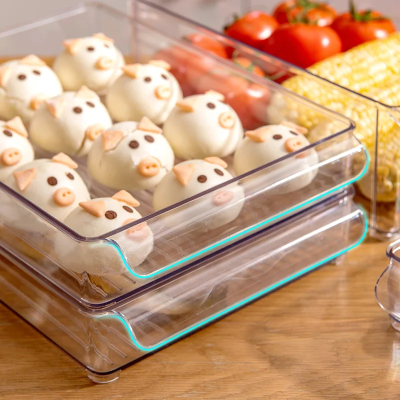 New Transparent Storage Box With Lid Can Be Stacked Storage Box Fruit  Vegetable Storage