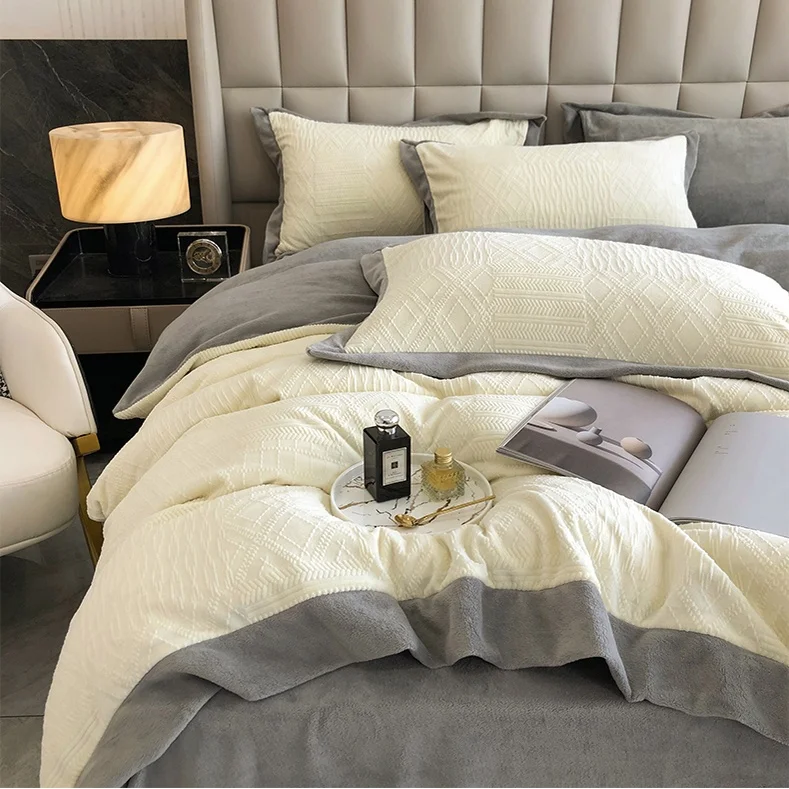 High-End Delicacy Modern Style Soft Comfortable Nature Custom Cotton Duvet Cover Bed Sheet Set