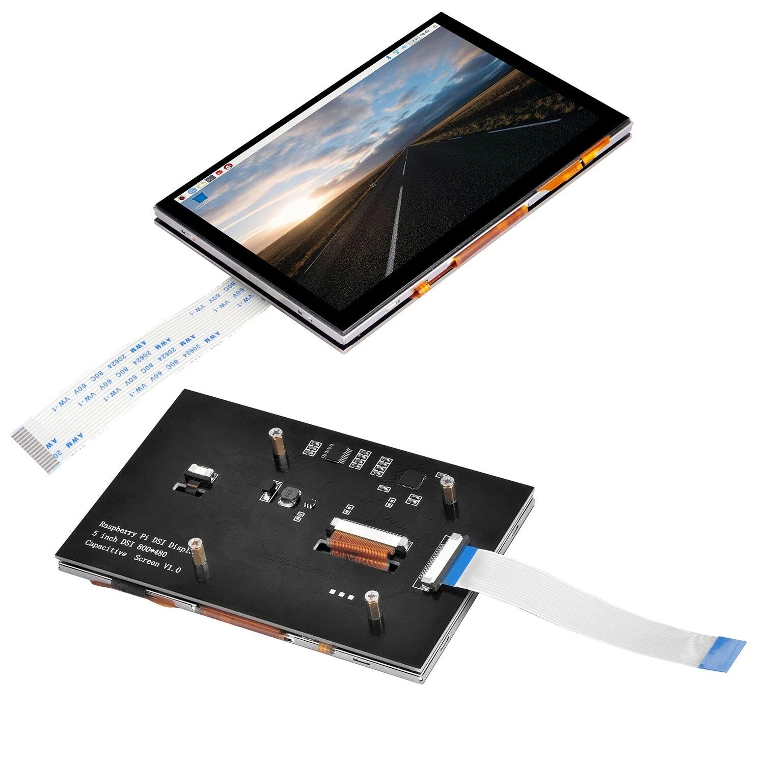 Новый 5-дюймовый 7-дюймовый TFT ЖК-дисплей емкостный сенсорный экран DSI разъем 800x480 для Raspberry Pi 4 Pi 3 B +