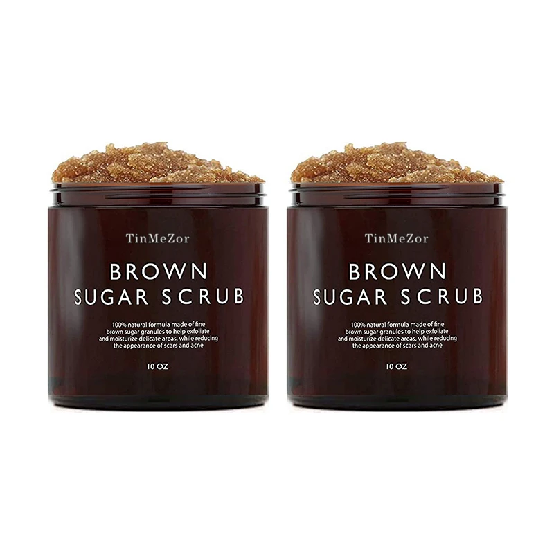 High quality custom logo brightening and glow kojic acid brown sugar body scrub oem shea skin peeling organic dead sea salt body