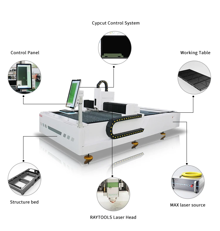 MISHI Fiber Laser 1000w 3000w fiber laser cutting machine sheet metal