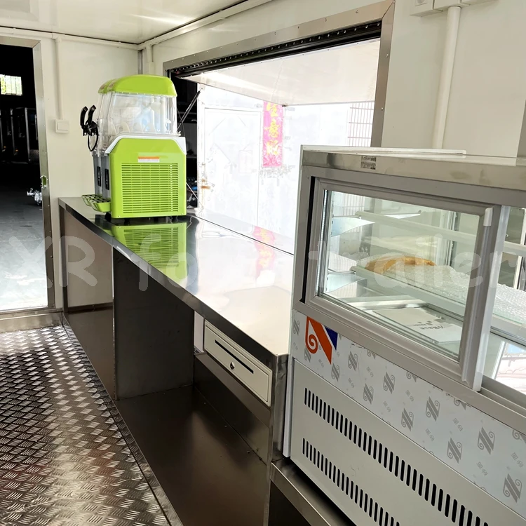Street Container Restaurant Restaurant Equipment Food Truck Airstream Food Trailer Mobile Burger Food Truck Van Stainless Steel