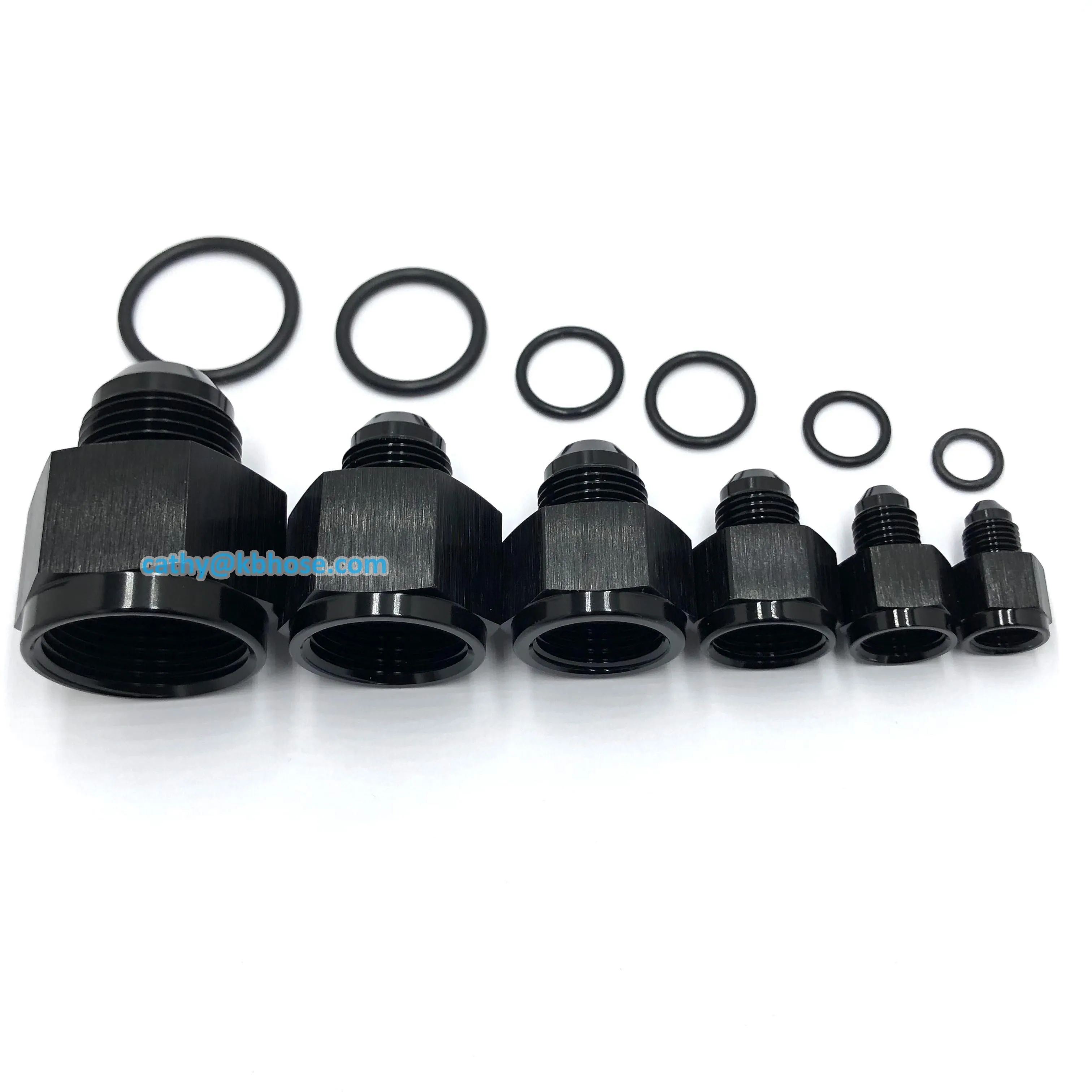 High Quality Aluminum Anodized Female AN to Male AN Flare Fuel Oil Hose Line Pipe Adapter AN Flare Reducer Fitting