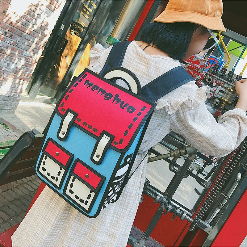 2020 New Fashion Unisex backpack 2D drawing back packs women cartoon comics bag 3D schoolbag college travel bags for girls