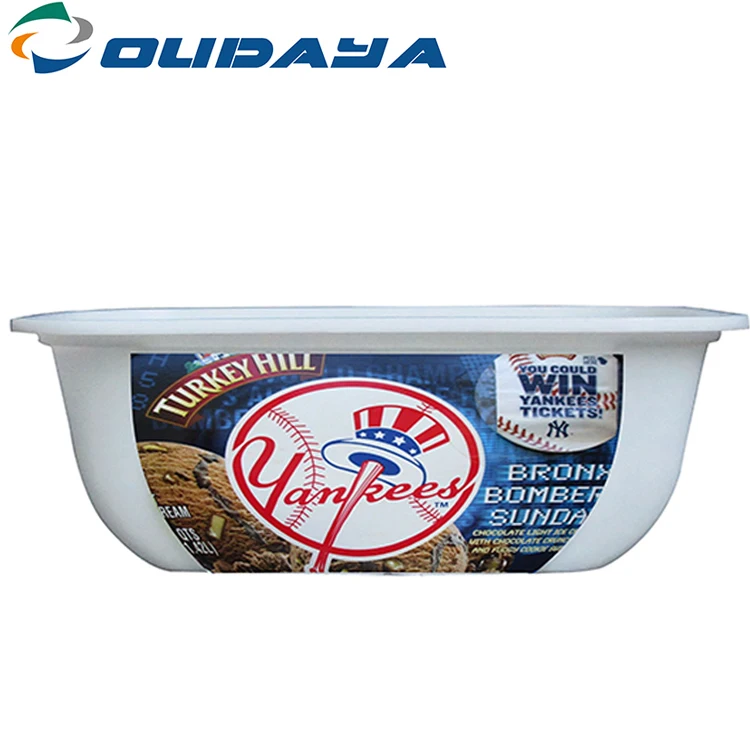 250g 500g custom printing oval shape plastic food container butter margarine tub and lid