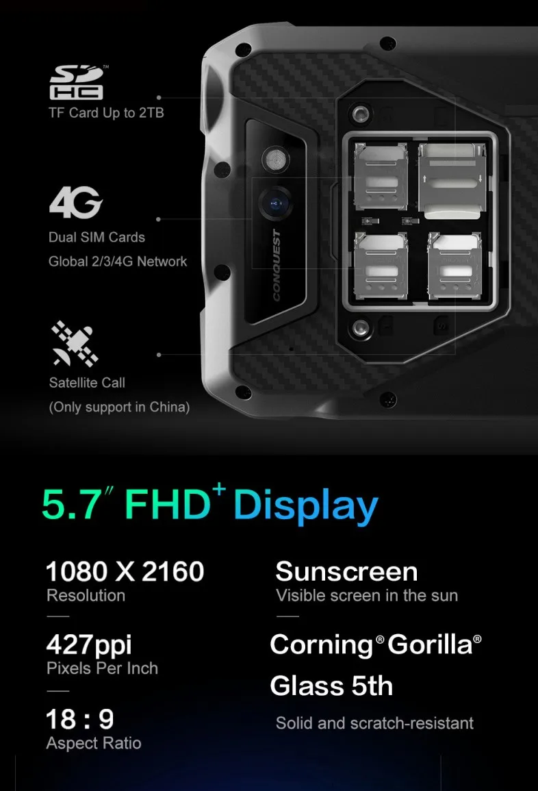Ударопрочный Прочный смартфон PTT walkie talkie 9000 мАч прочный мобильный телефон IP68 водонепроницаемый Android 8 1 6 + 128 ГБ NFC 4G