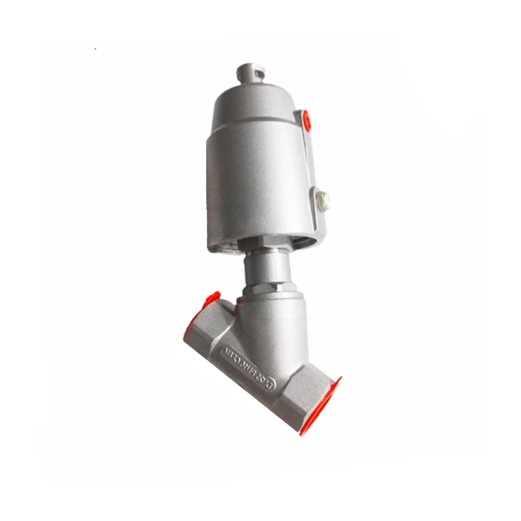 DN25 stainless steel normally open thread pneumatic Angle seat valve