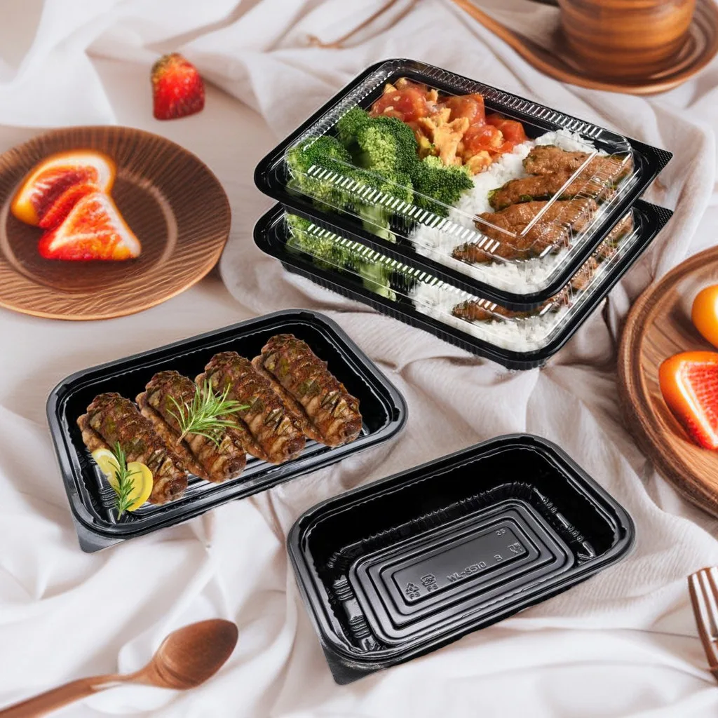 Easy Takeway Japanese Plastic Food Packaging Disposable Microwavable Meal Prep Bento Lunch Box