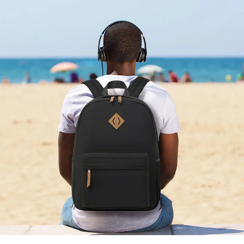 Waterproof Nylon Casual Light Black Blue Laptop 17 inches Boys Girls Backpack for Students Bags for Boys