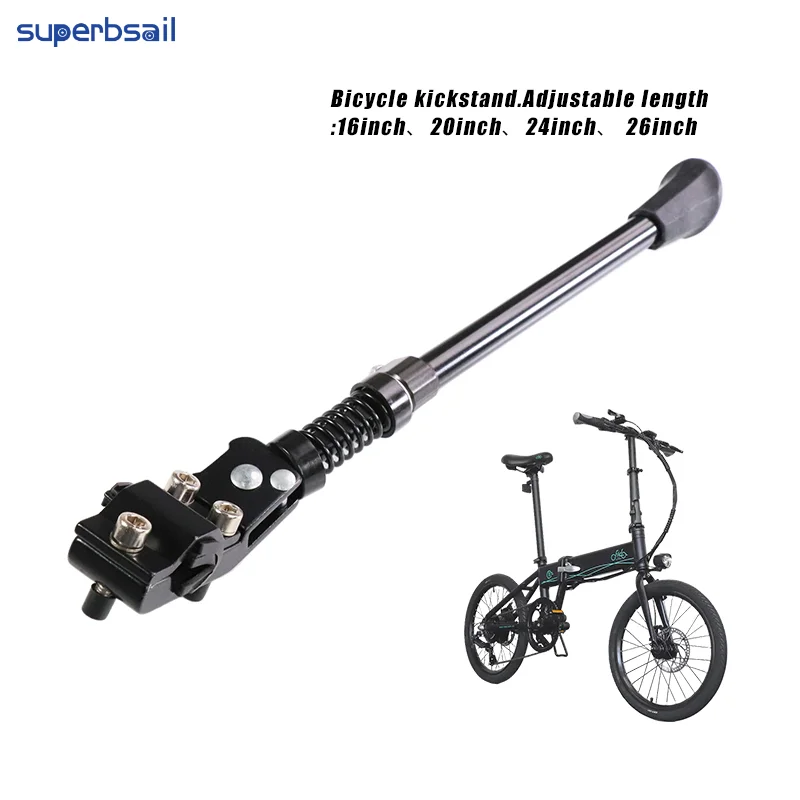 Superbsail Kickstand Bicycle Stand Bike Center Mount Foldable Heavy Duty Adjustable MTB Bike Kickstand Foot Support Dual Leg