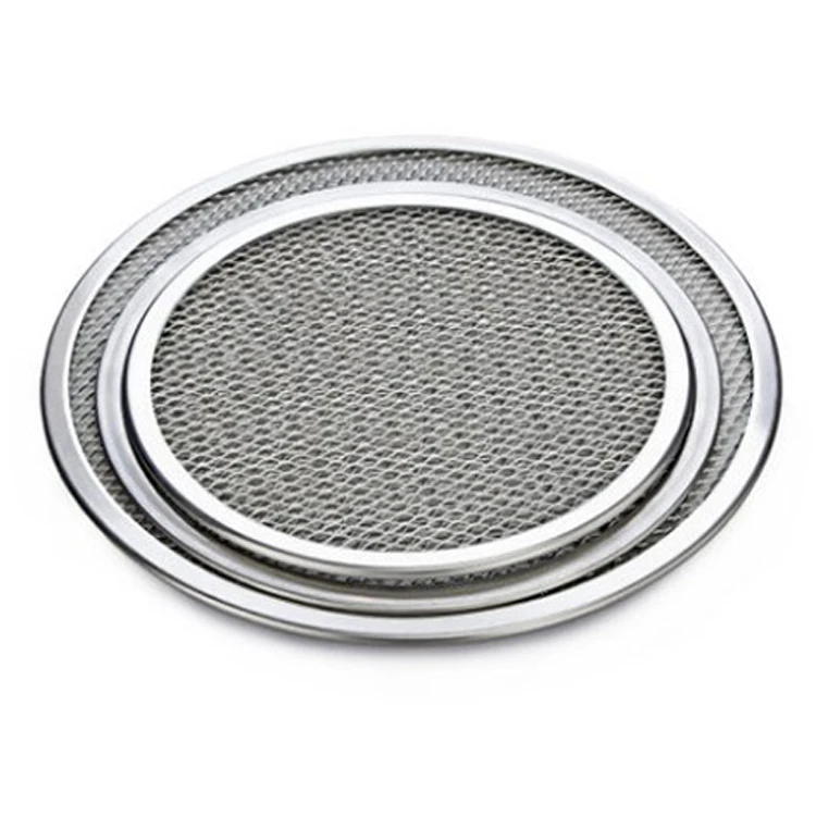 Factory direct Pizza Screen Thickened pizza mesh trays 6-20 inch aluminum pizza mesh baking trays