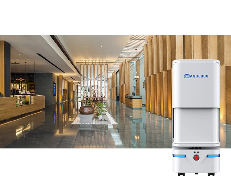 Hotel Roboter Deliver Robot Speed 1.5m/s With 70L Speace And Lock Door Robot Delivery Food For Hotel