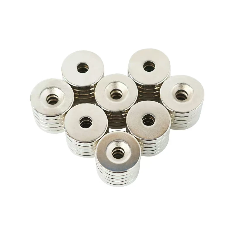 Competitive Price Circular Magnet with Countersunk Hole for Industrial Magnet Motor Aircon Magnet with Nickel Magnetic Materials
