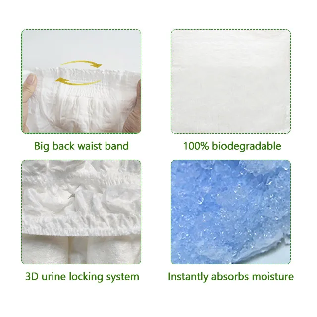 OEM free sample biodegradable diapers nappies degradable fluff pulp Organic Bamboo Newborn Baby Diaper Nappy