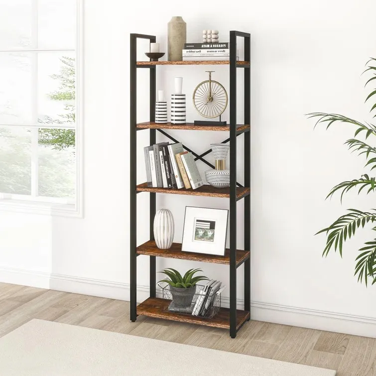 High-Quality Design Kid Metal Wooden Bookshelf Mini Gloss Office Book Storage Cabinet Shelf Library Hidden High End Bookcase