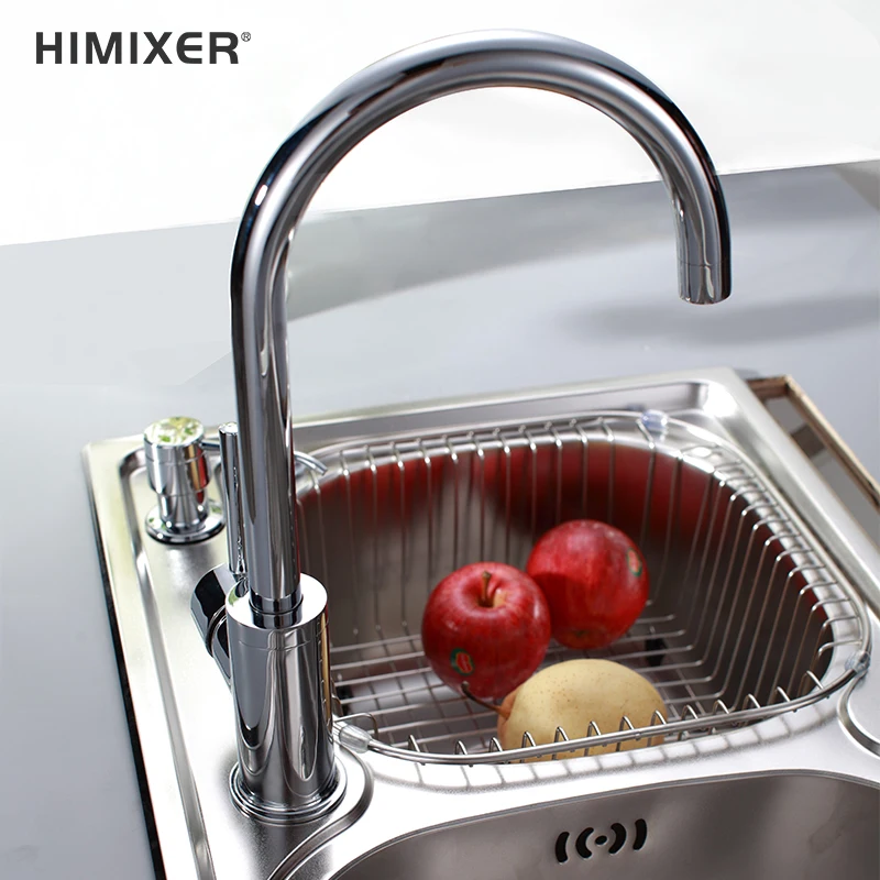 HIMIXER commercial flexible faucet single handle touch kitchen faucet chrome hot cold water sink taps brass upc kitchen faucet
