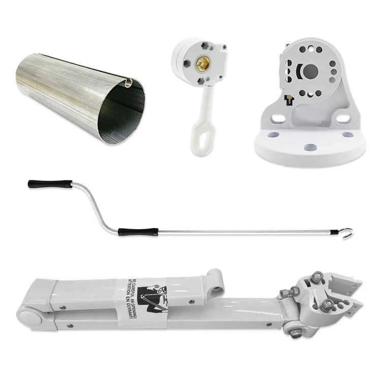 Outdoor Retractable Awning Parts Arm Roller Tube Wall Mount   Bracket Gear Box Aluminium Awning Canopy Accessories